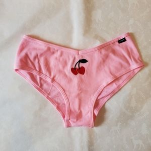 💕🔥💖NWT PINK Victoria's Secret pink Red Heart Cherry ribbed cheeky panties